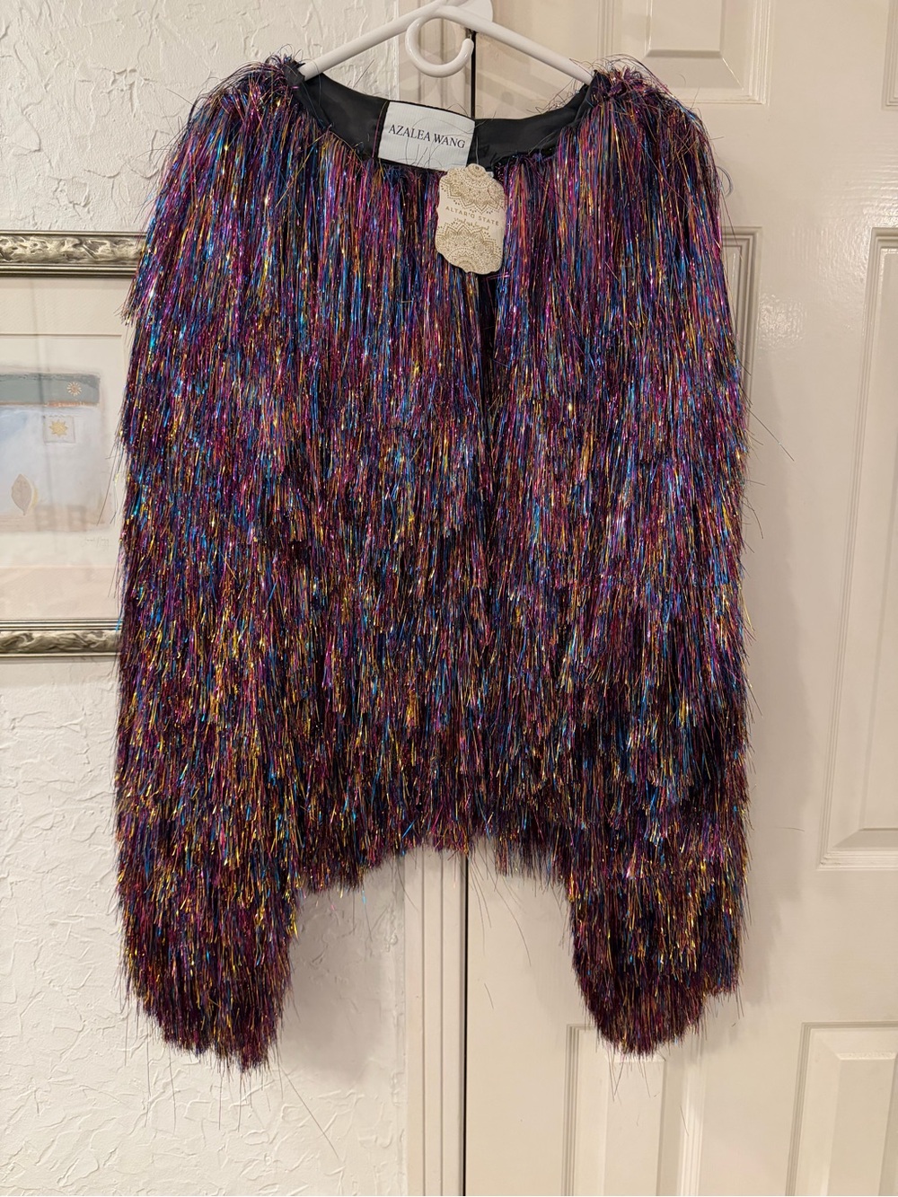 Azalea Wang I’m So Fancy Multicolor Metallic Fringe Tinsel Jacket- Altar’d State - Picture 3 of 7
